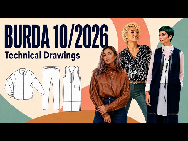 Burda 10/2026 Technical Drawings | Editorial Preview | Recreated Fashion Visuals