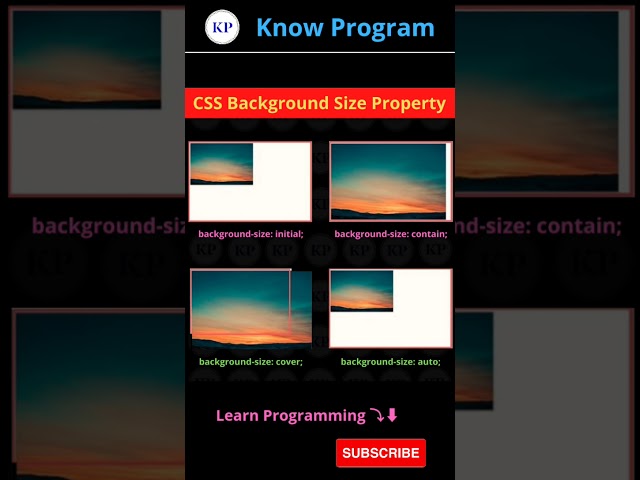 CSS Background Size Property 🖥️.  | #shorts #css #knowprogram