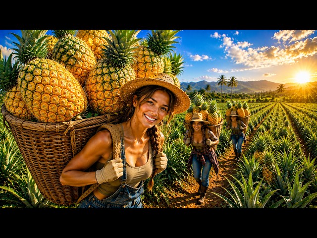 Inside a Giant Pineapple Farm  From Fresh Pineapples to Premium Canned Pineapple
