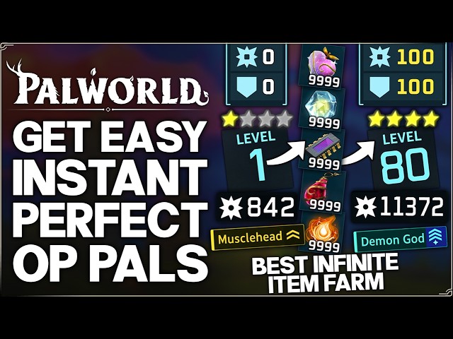 Palworld 1.0 - How to Make ANY Pal OP PERFECT Instantly - ALL Pals Power Items Fast Easy Farm Guide!
