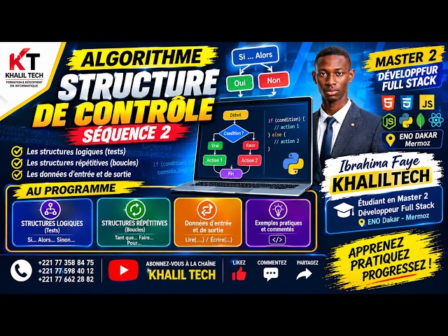 ALGORITHMIQUE : LES STRUCTURES DE CONTRÔLE | Séquence 2 — SI, SINON, BOUCLES & CHOIX MULTIPLE