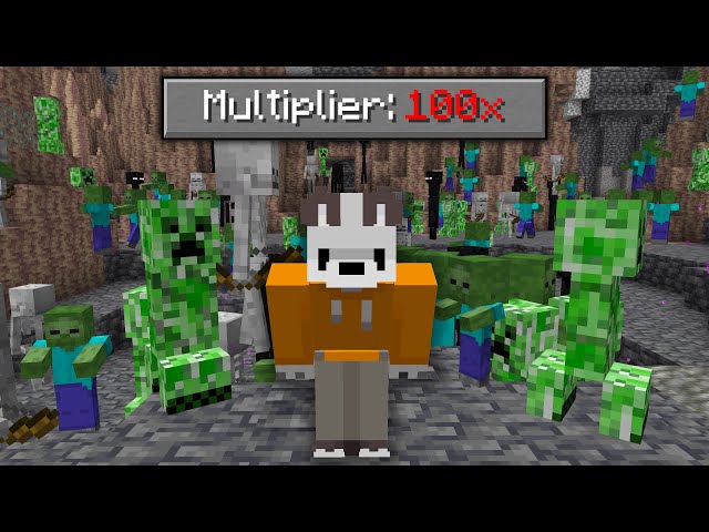 Minecraft But Taking Damage Multiplies Hostile Mobs