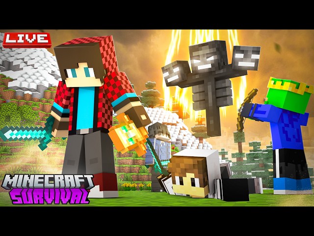 🔴 LIVE - We're Going to Defeat the WITHER in Minecraft Survival...