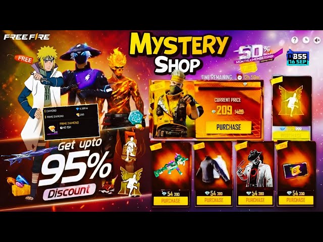 Next Mystery Shop Event Free Fire September🤯💥| New Prime Diamond OB55 Update l Free Fire New Event