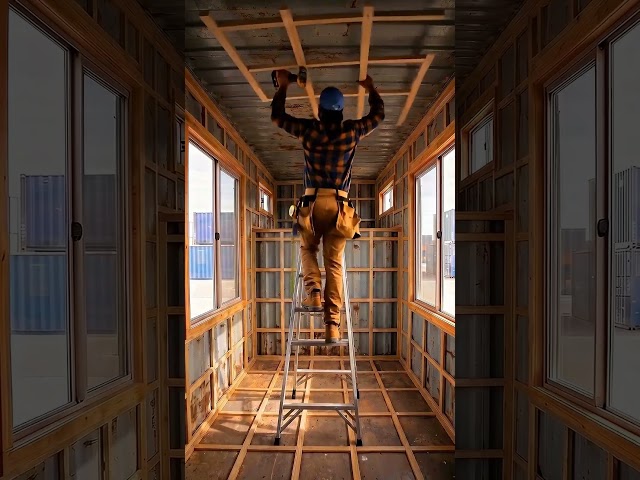 This Shipping Container Became a Luxury Home on Wheels! 🚛🏡✨#Offgrid #Cozy #home