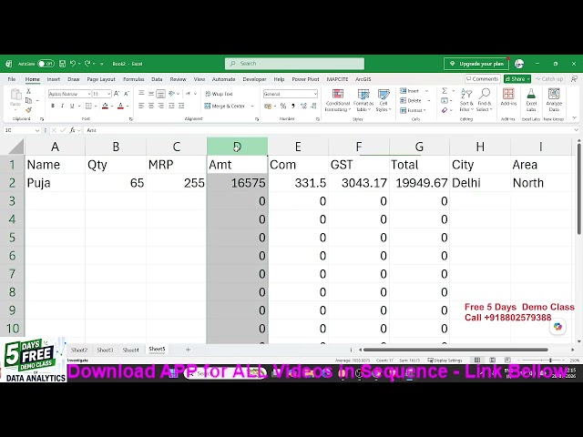 Day-6 and 7 -  Advanced Excel & AI - Protection - sort-Filter-Project
