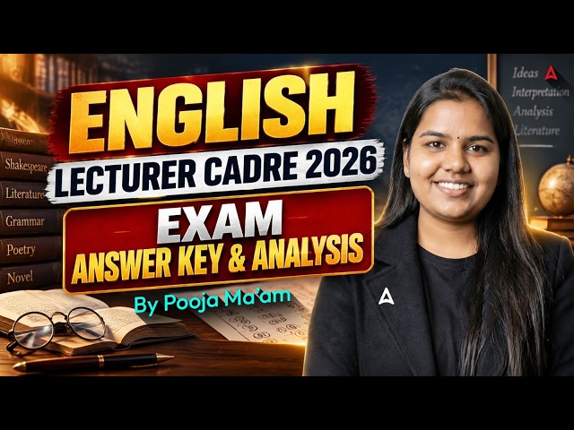 English Lecturer Cadre Exam Analysis 2026 | English Lecturer Cadre Answer Key 2026 | By Pooja Ma'am