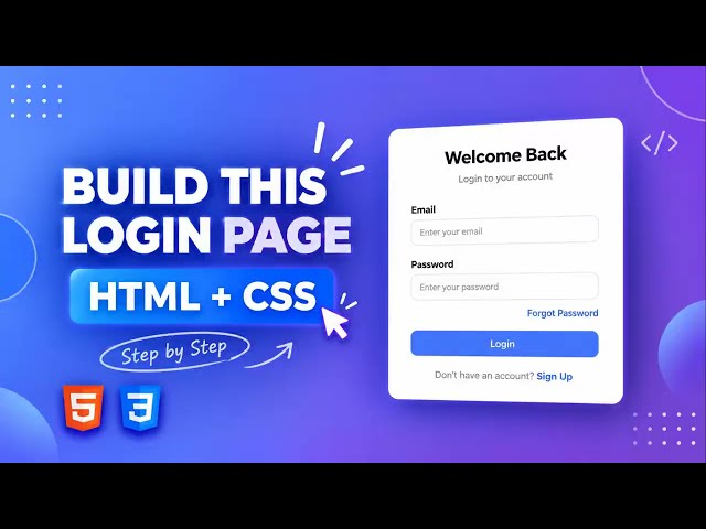 Full Login-Page tutorial For Bignners | HTML & CSS only