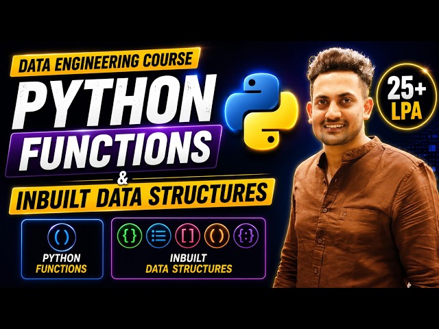 Python Functions & Data Structures Explained | Lists, Sets & Dictionaries | Data Engineering