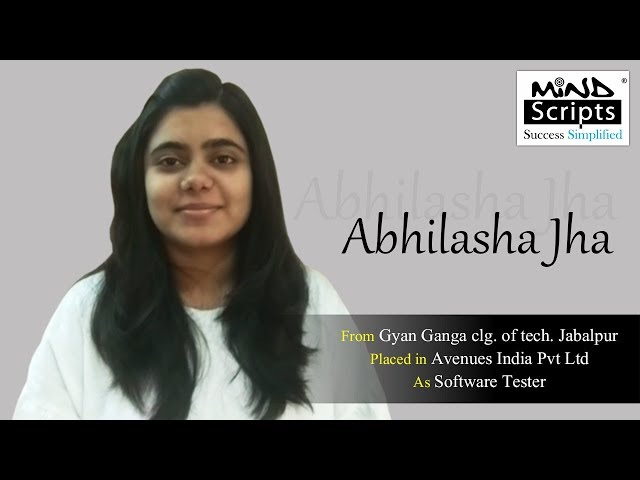 Video Testimonial of Abhilasha Jha placed in Avenues India.