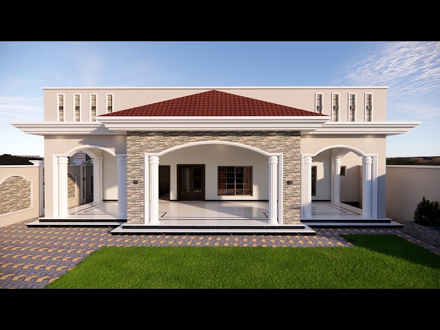 1 Kanal house design in Pakistan - 3 Bedrooms | Modern Single story village house design