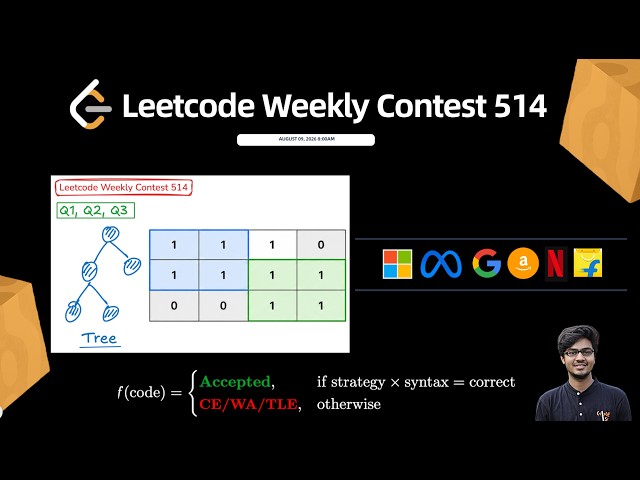 Leetcode Weekly Contest 514 || Q1, Q2, Q3 || Matrix, Tree, Graph || Watch 2X 🚀