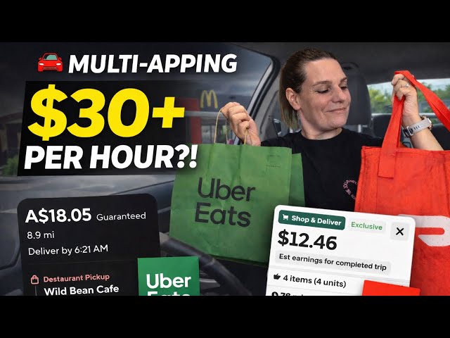 $30 Per Hour Multi-Apping DoorDash & Uber Eats | Brisbane Ride Along 🇦🇺