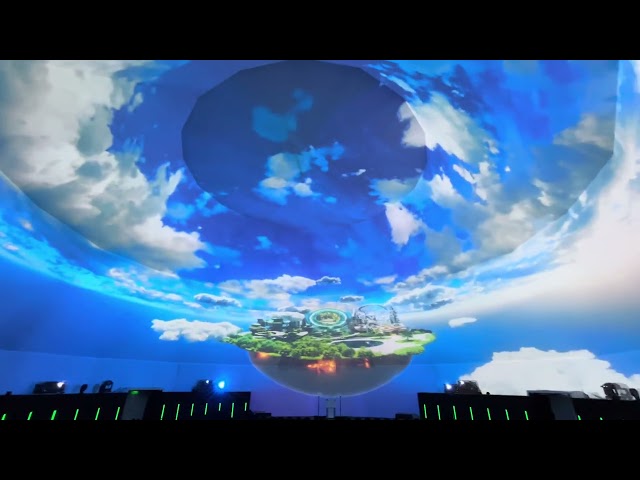 360-degree projection mapping Dome projection mapping. 360 content mapping.
