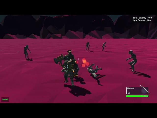 240511 SpaceZombieShooter HammerAdded #gaming #devlog #madewithunity