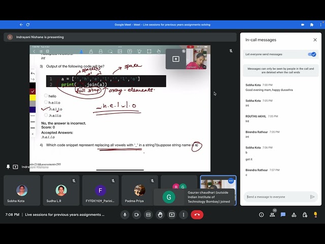 The Joy of Computing using Python | Live Problem Solving Session - Week 10 - 4th September