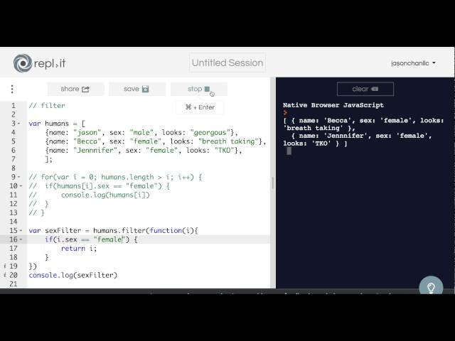 javascript tutorial filter function
