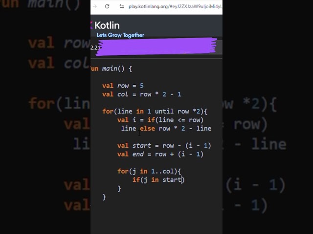 🔥Learn Diamond Kotlin Pattern in 50 Second | Help karega logic improvement Main