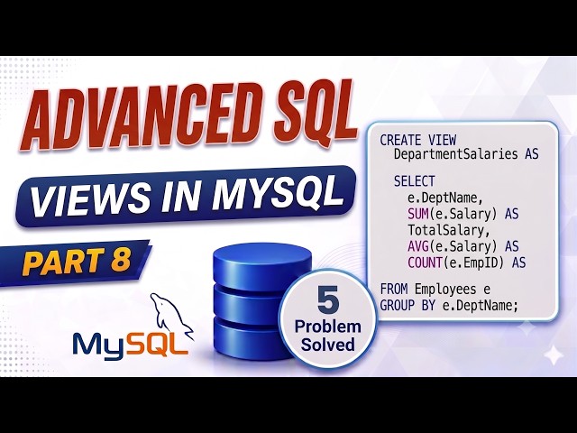 🚀 MySQL Views in One Video | Real Examples + MySQL Interview Series | Part 8 #mysql #database