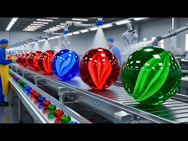 Inside a Modern Glass Marble Factory: From Recycled Scrap to Perfect Glossy Marbles (Full Process)