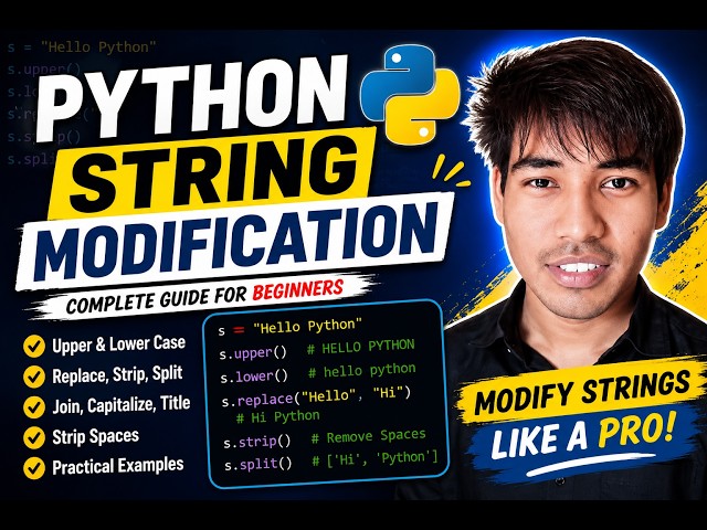 Python String Modification Tutorial | String Methods in Python for Beginners #coding #python