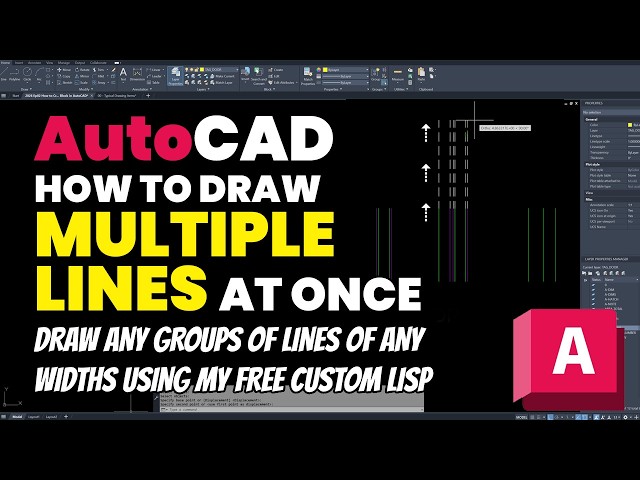 AutoCAD How to Draw Multiple Lines at Once - Any Group of Lines of Any Widths using my Free LISP