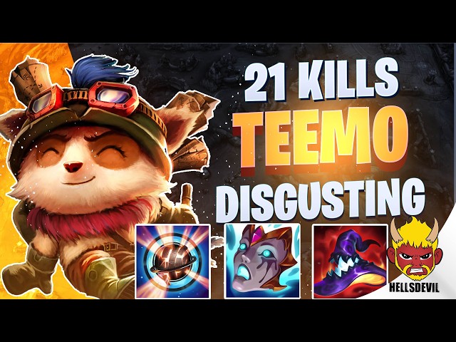 WILD RIFT | 21 KILLS DISGUSTING TEEMO PLAYSTYLE! | Challenger Teemo Gameplay | Guide & Build
