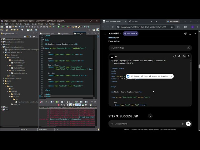 MVC java project, how to do in my eclips