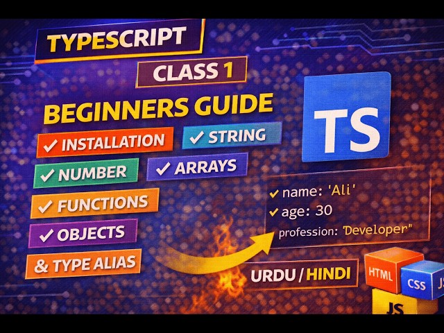 TypeScript Full Course Class 1 | Installation to Objects & Type Alias (Step by Step in Urdu/Hindi)