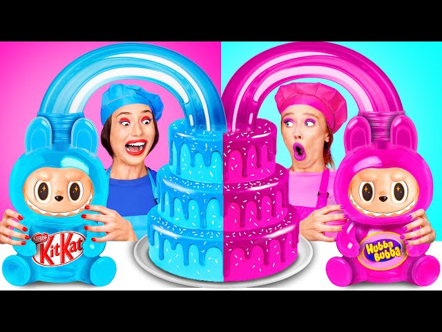 Pink VS Blue Cake Decorating Challenge | Funny Moments by BaRaDa Challenge