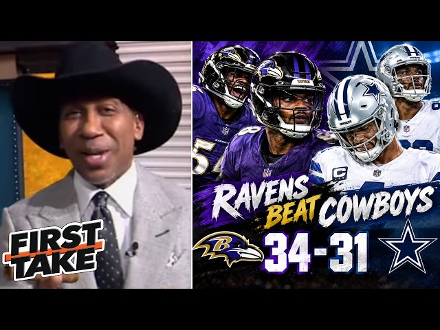 FIRST TAKE | "Cowboys COLLAPSE Late" - Stephen A. reacts to Ravens' 34-31 last-second win