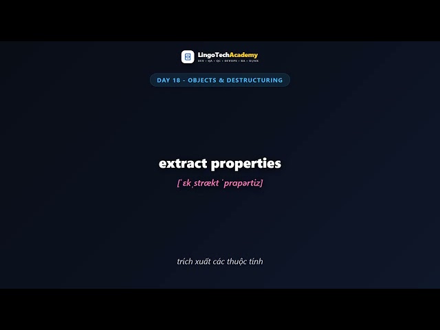 🚀 Day 18 - Objects & Destructuring | English for Frontend Developers