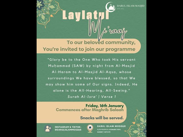 Laylatul Mi'raaj Program