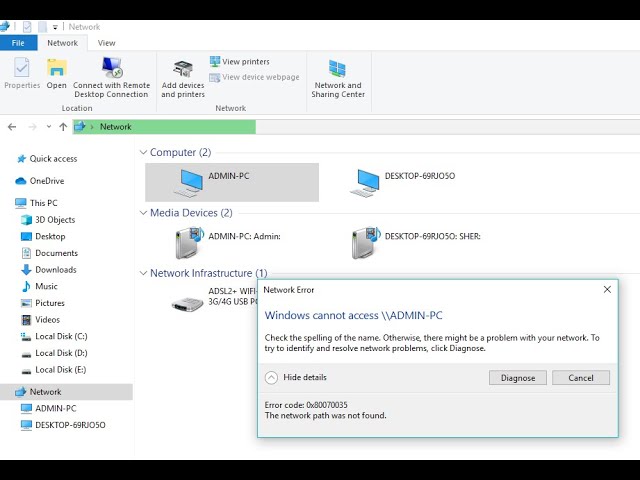 Fix Error Code: 0x80070035 The network path was not found