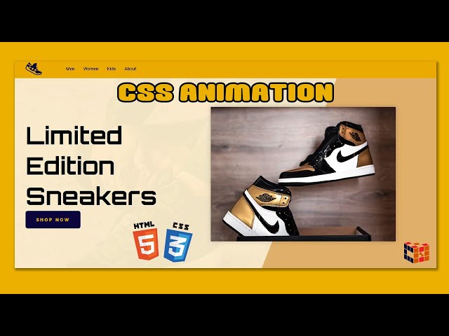 Sneakers Landing Page Header - HTML , CSS with CSS Animations