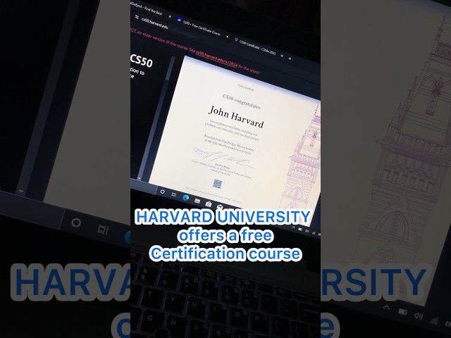 HARVARD UNIVERSITY offers a free certification course - CS50 Introduction to Computer Science
