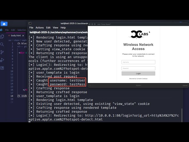 Wireless Captive Portal Attacks - Portal Creation with AI in Visual Studio Code and GitHub Copilot