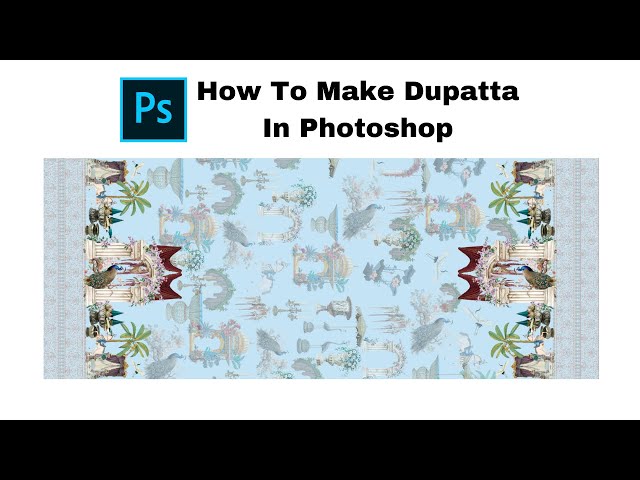 How to Make Digital Dupatta Design in Adobe Photoshop | Textile Designing Tutorial Step by Step