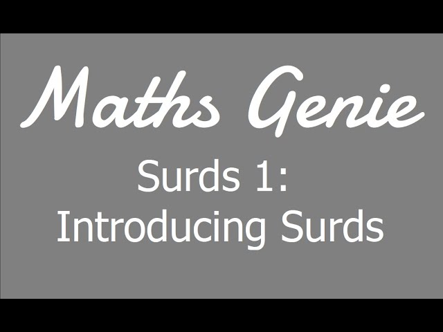Surds 1   Introducing Surds