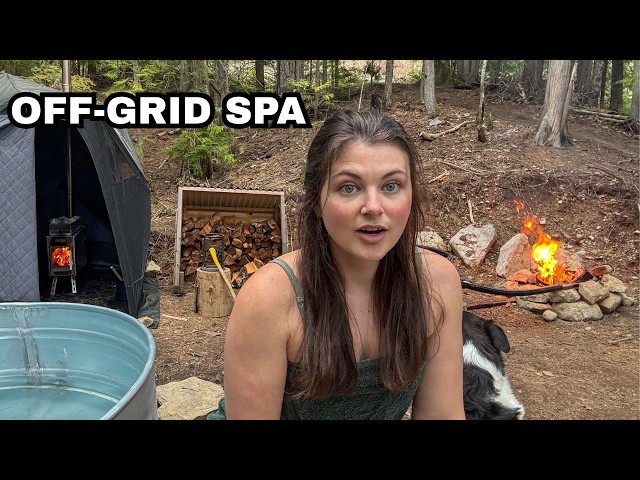 Off-Grid Sauna, Wood-Fired Hot Tub & Cold Plunge on my 15 acre Homestead 