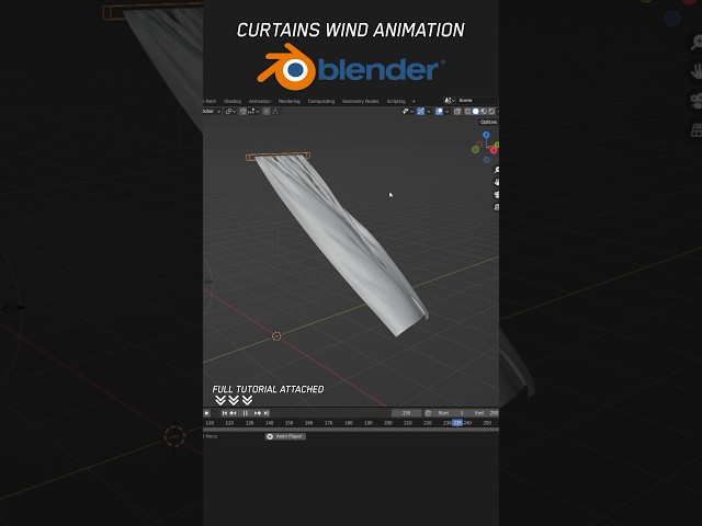 Blender fun and learn - curtains wind animation #3d #blender #tutorial #interiordesign