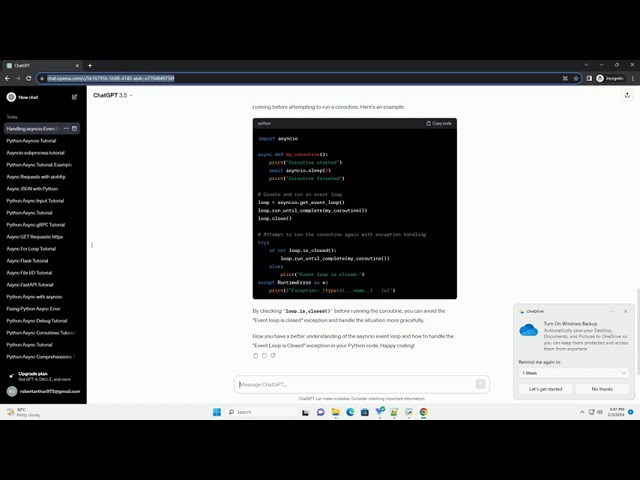 python asyncio event loop is closed