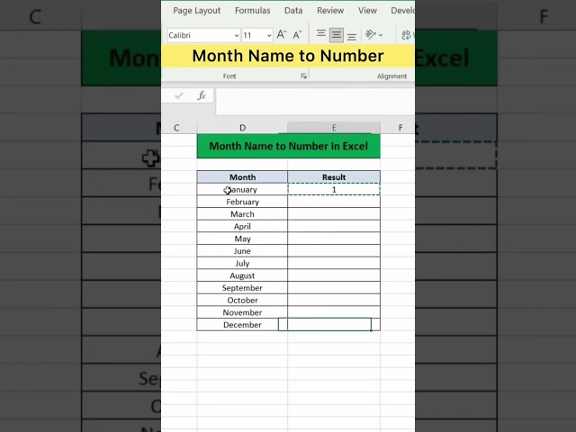 Month Formula in Excel #excel #shorts #exceltricks
