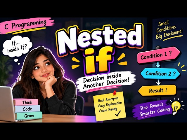 Nested if Statement in C | Learn Nested if with Easy Example 🔥 | C Programming for Beginners