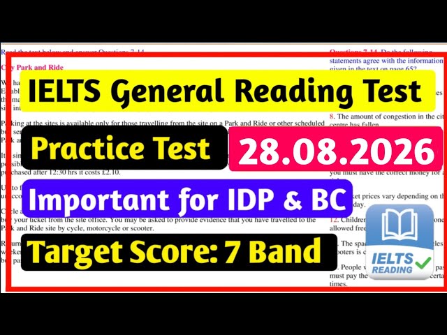 IELTS Reading General Training Practice Test 2026 With Answers | IELTS Reading Test General Training