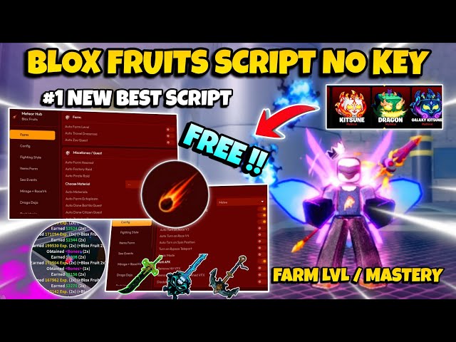 New Blox Fruits Script No Key - Auto Farm, Mastery, Fruit Sniper, Raid, Dungeon, Bosses & Many More