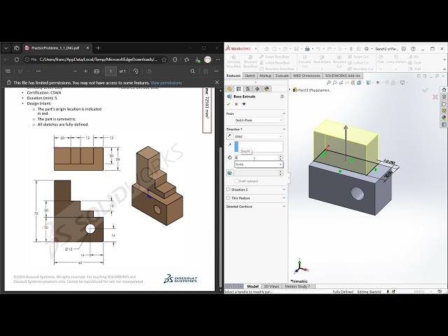 SOLIDWORKS Practice Problem 1.1