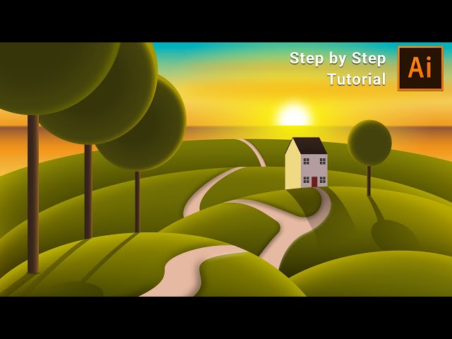 Sunset Vector Illustration Tutorial for Beginners | Adobe Illustrator Tutorial