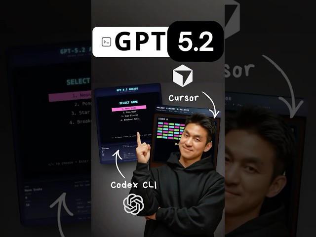 Building A Virtual Arcade With GPT 5.2 (Cursor vs Codex CLI)