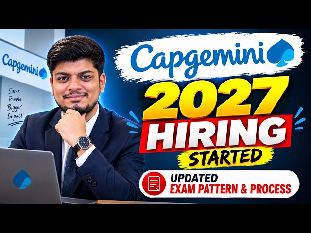 🔥Capgemini Hiring 2027 | Capgemini Updated Exam Pattern 2027 | Capgemini Hiring Process 2027